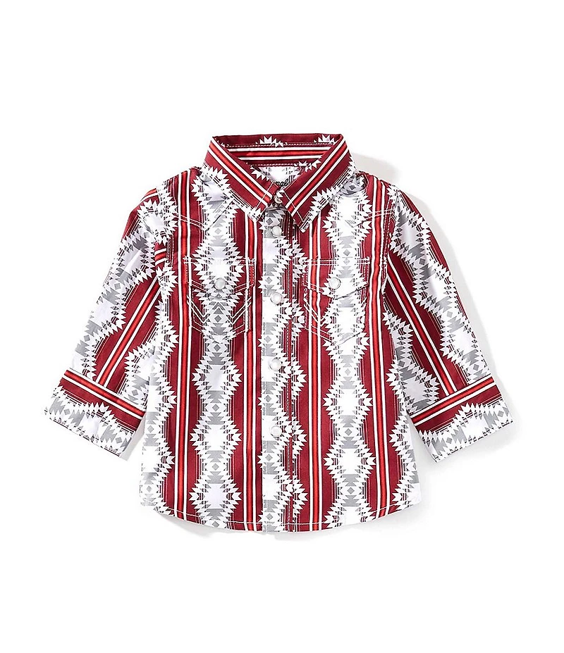Wrangler® Baby Boys Long Sleeve Checotah Western Button Down Shirt