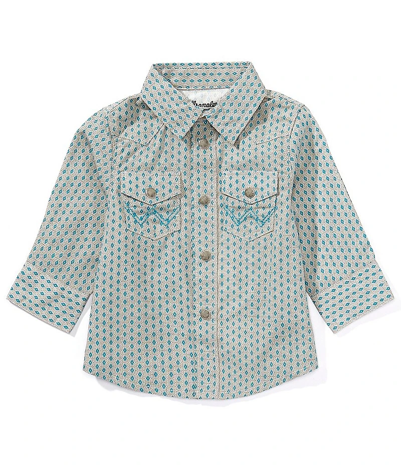 Wrangler® Baby Boys Long-Sleeve Patterned Woven Top