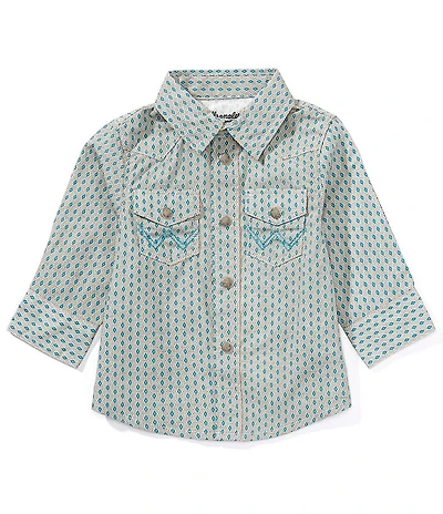 Wrangler® Baby Boys Long-Sleeve Patterned Woven Top