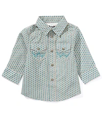 Wrangler® Baby Boys Long-Sleeve Patterned Woven Top
