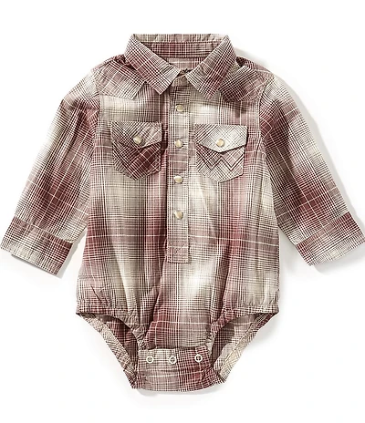 Wrangler® Baby Boys Long-Sleeve Plaid Bodysuit