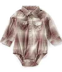 Wrangler® Baby Boys Long-Sleeve Plaid Bodysuit