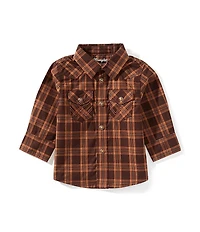 Wrangler® Baby Boys Long Sleeve Plaid Button Down Shirt