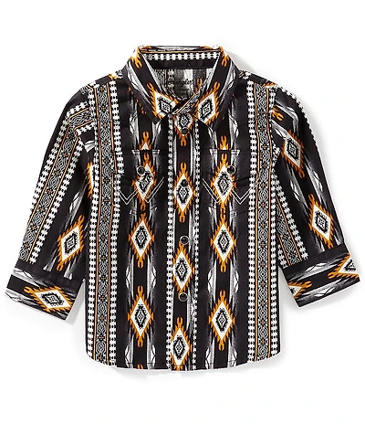 Wrangler® Baby Boys Long-Sleeve Printed Woven Western Shirt