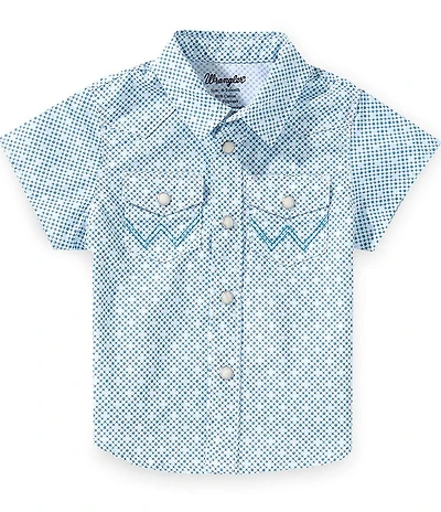 Wrangler® Baby Boys Short-Sleeve Collared Western Printed Snap Button Down Shirt