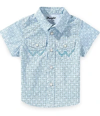Wrangler® Baby Boys Short-Sleeve Collared Western Printed Snap Button Down Shirt