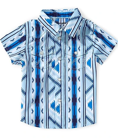 Wrangler® Baby Boys Short-Sleeve Collared Western Print Button Down Shirt