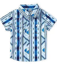 Wrangler® Baby Boys Short-Sleeve Collared Western Print Button Down Shirt