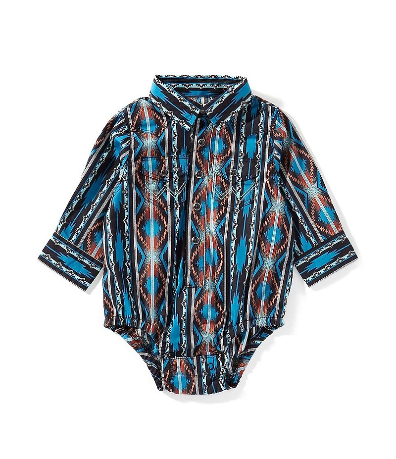 Wrangler® Baby Boys Western Checotah Long Sleeve Button Front Shirt