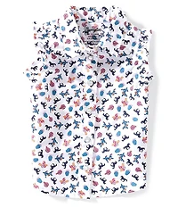 Wrangler® Baby Girls Cap-Sleeve Printed Woven Western Shirt