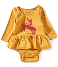 Wrangler® Baby Girls Long-Sleeve Cowboy/Horse Graphic Knit Bodysuit