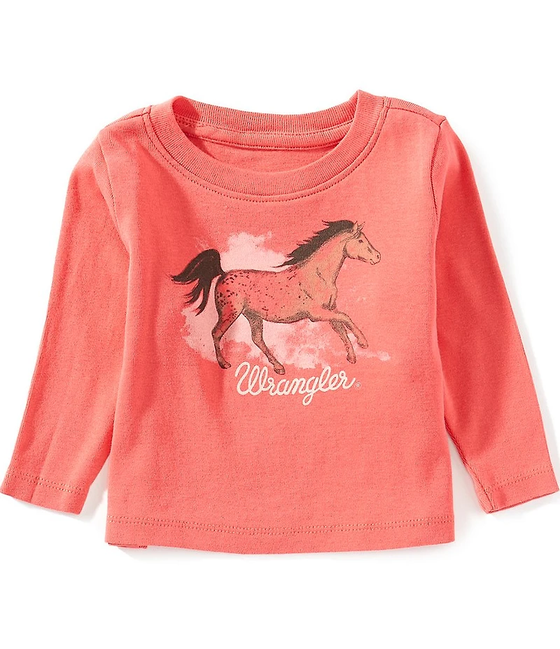 Wrangler® Baby Girls Long-Sleeve Horse Graphic T-Shirt