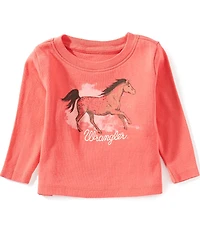 Wrangler® Baby Girls Long-Sleeve Horse Graphic T-Shirt