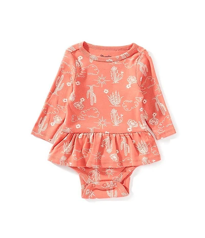 Wrangler® Baby Girls Long Sleeve Printed Skirted Bodysuit