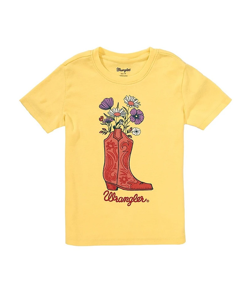 Wrangler® Baby Girls Short Sleeve Western Boot Graphic T-Shirt