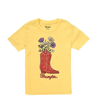 Wrangler® Baby Girls Short Sleeve Western Boot Graphic T-Shirt