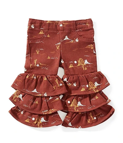 Wrangler® Baby Girls Tiered Flare Pull-On Pants