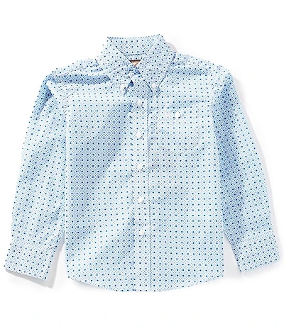 Wrangler® Big Boys Long Sleeve Dot Design Classic Shirt