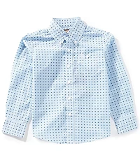Wrangler® Big Boys Long Sleeve Dot Design Classic Shirt