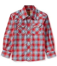Wrangler® Big Boys Long Sleeve Retro Plaid Shirt