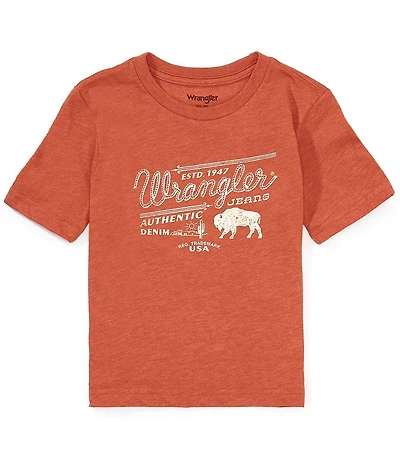 Wrangler® Big Boys Short Sleeve Buffalo Graphic T-Shirt