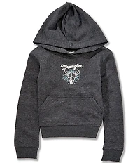 Wrangler® Big Boys Long Sleeve Cow Skull Pullover Hoodie