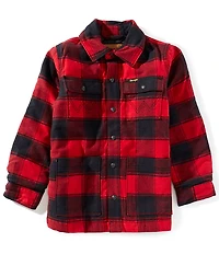Wrangler® Big Boys Long Sleeve Button-Front Flannel Shirt Jacket