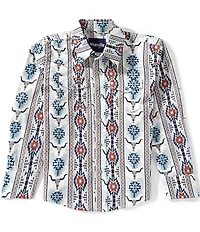 Wrangler® Big Boys Long-Sleeve Printed Western Shirt