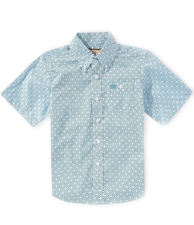 Wrangler Big Boys Short Sleeve Allover Print Button Shirt