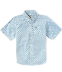 Wrangler Big Boys Short Sleeve Allover Print Button Shirt