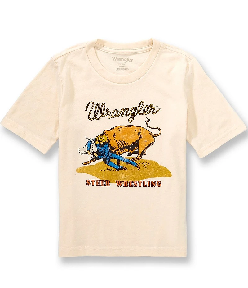Wrangler Big Boys Steer Wrestling Graphic Tee