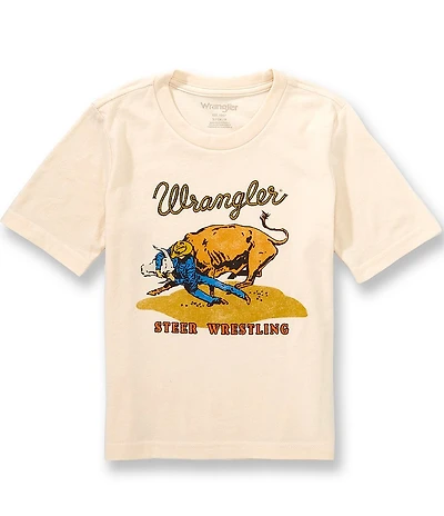 Wrangler Big Boys Steer Wrestling Graphic Tee