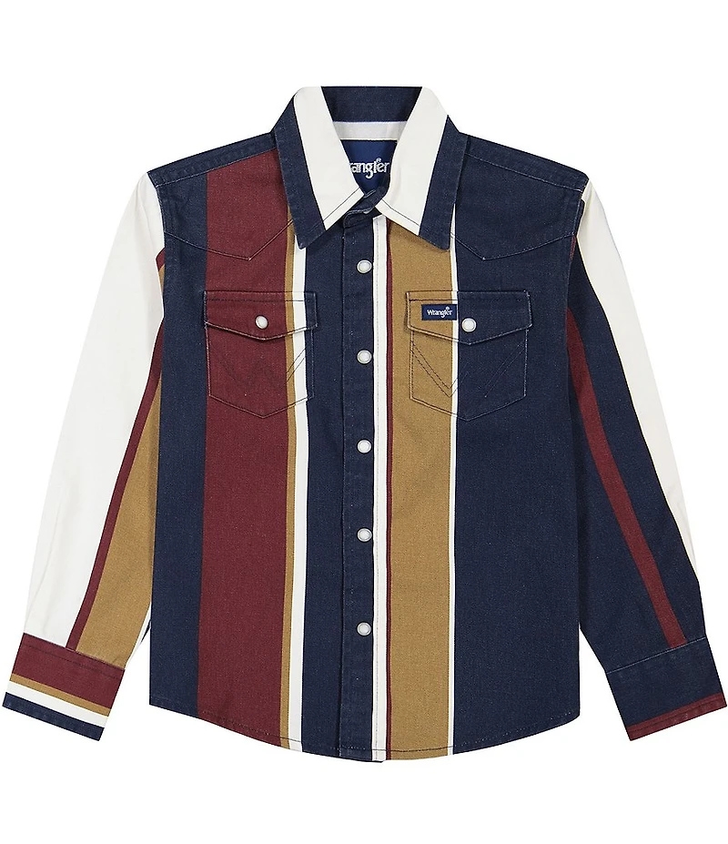 Wrangler® Big Boys Stripe Woven Western Shirt