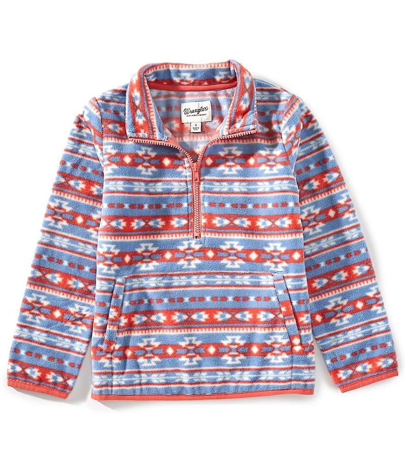Wrangler® Big Girls Long-Sleeve Printed Faux-Sherpa Pullover