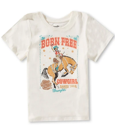 Wrangler® Big Girls Short Sleeve Born Free Cowgirl T-Shirt