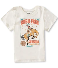 Wrangler® Big Girls Short Sleeve Born Free Cowgirl T-Shirt