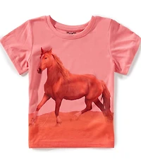Wrangler® Big Girls Short Sleeve Horse T-Shirt