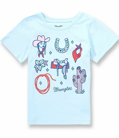 Wrangler® Big Girls Short-Sleeve Western-Inspired-Graphic T-Shirt