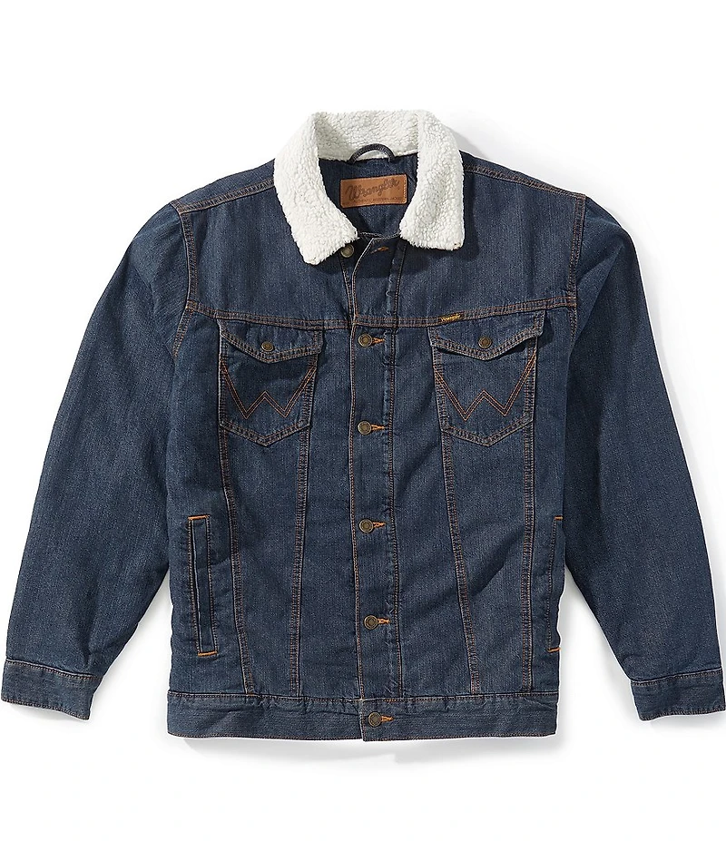 Wrangler® Faux Sherpa Lined Denim Western Trucker Jacket