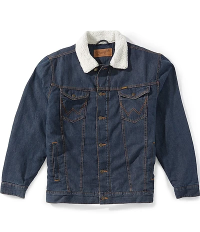 Wrangler® Faux Sherpa Lined Denim Western Trucker Jacket