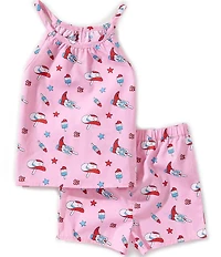 Wrangler® Little Girls Sleeveless Western-Inspired-Printed Tank Top & Matching Shorts Set