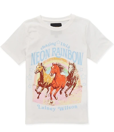 Wrangler® x Lainey Wilson Big Girls Short-Sleeve Neon Rainbow T-Shirt
