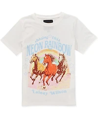 Wrangler® x Lainey Wilson Big Girls Short-Sleeve Neon Rainbow T-Shirt