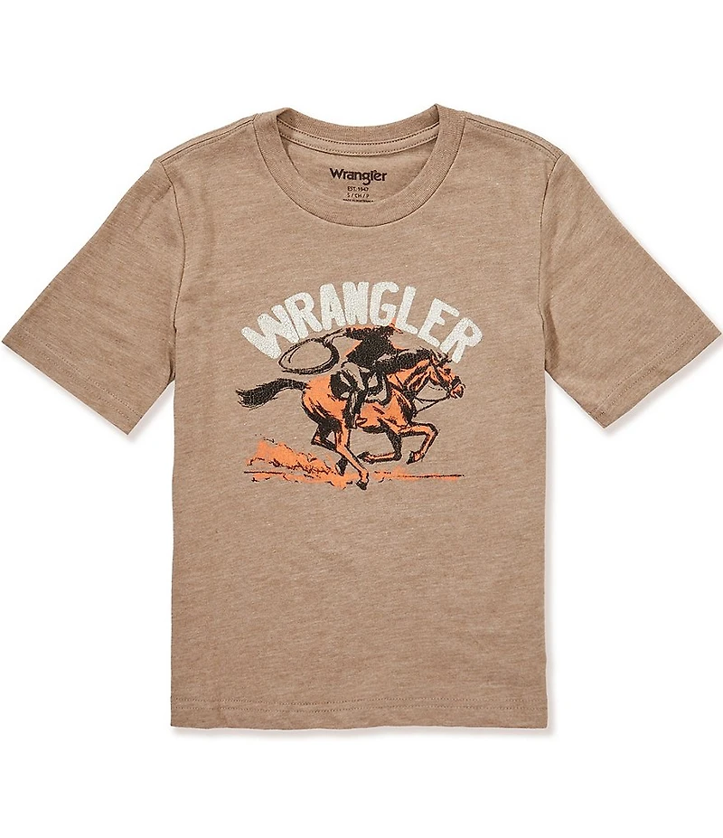 Wrangler®Big Boys Short Sleeve Lassoing Cowboy T-Shirt
