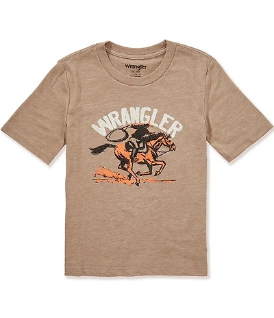 Wrangler®Big Boys Short Sleeve Lassoing Cowboy T-Shirt
