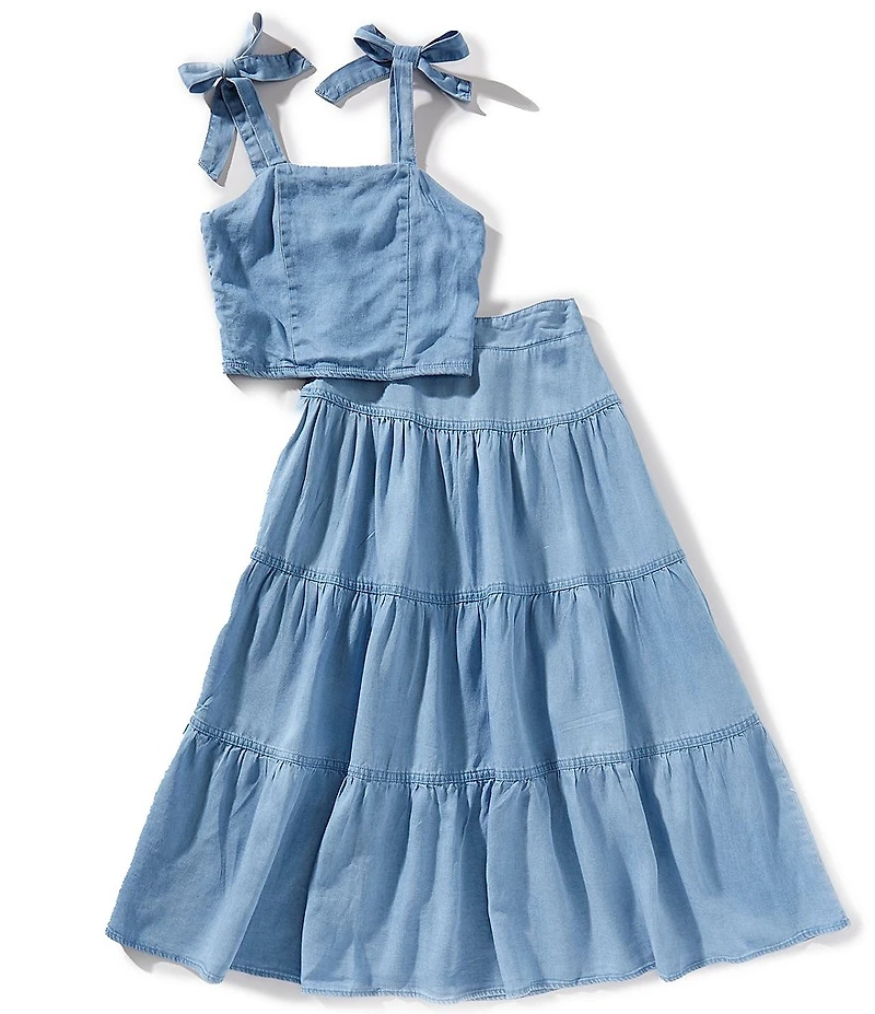 Xtraordinary Big Girls Sleeveless Tank Top & Matching Long Skirt Set