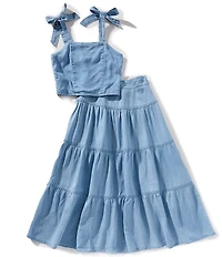 Xtraordinary Big Girls Sleeveless Tank Top & Matching Long Skirt Set