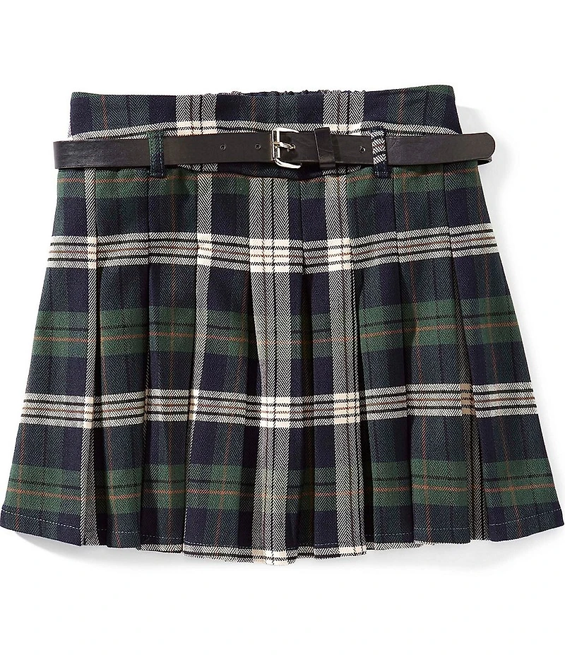 Xtraordinary Big Girls Plaid Belted Skirt