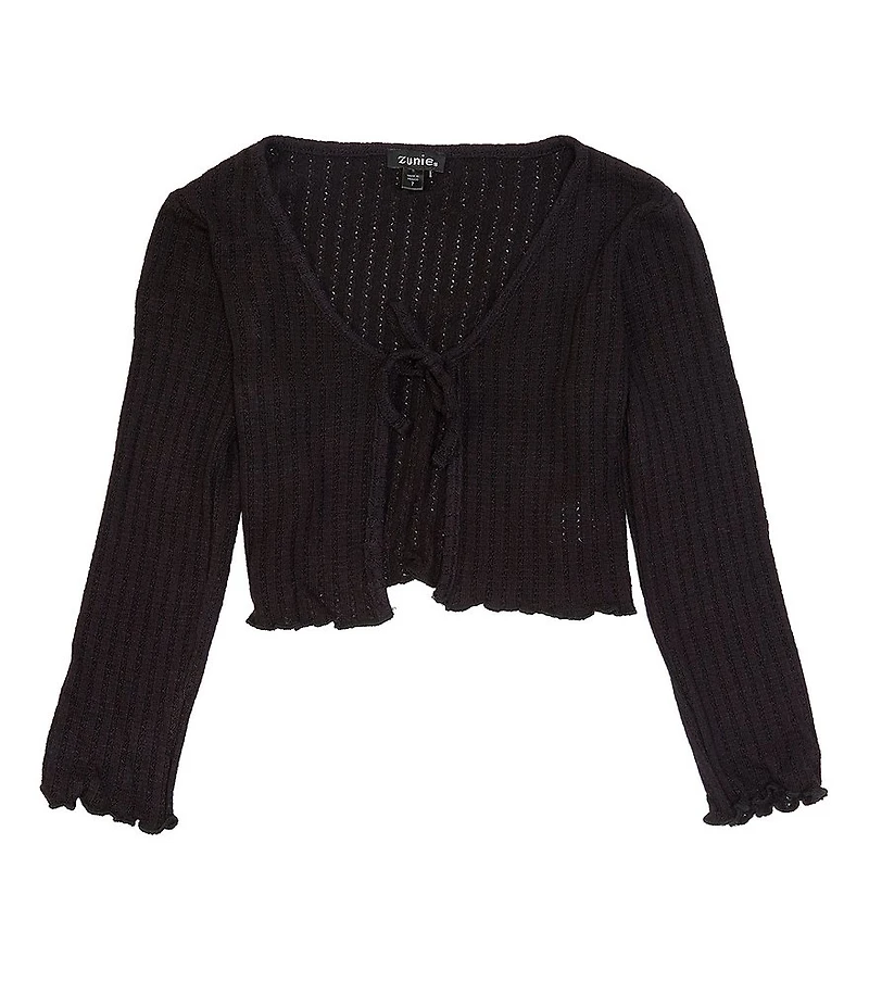 Zunie Big Girls Knit Tie Front Cardigan