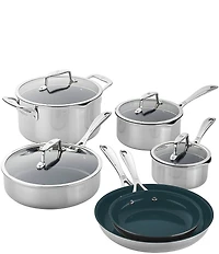 Zwilling Clad CFX 10pc Stainless Steel Ceramic Nonstick Cookware Set